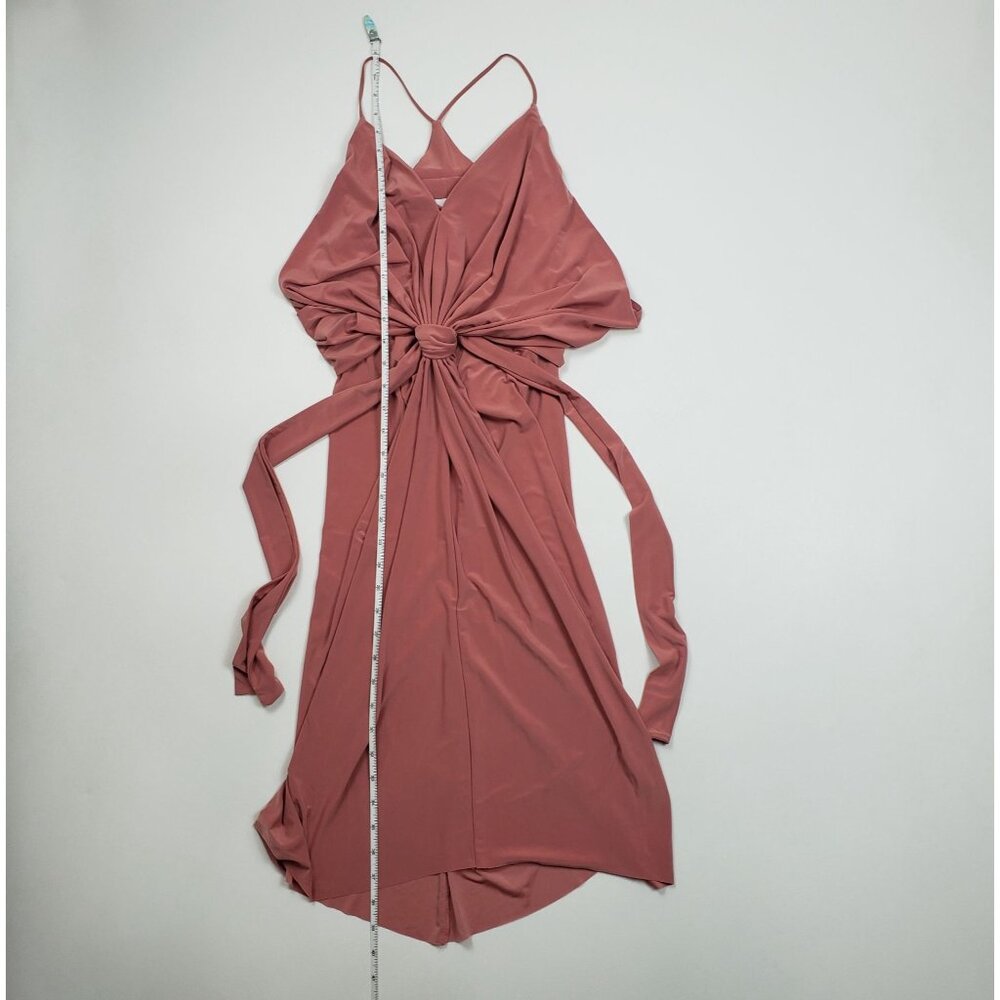 MISA Los Angeles Domino Draped Mini Dress Womens XS Blush Rose Warm Weather Glam - Picture 6 of 16